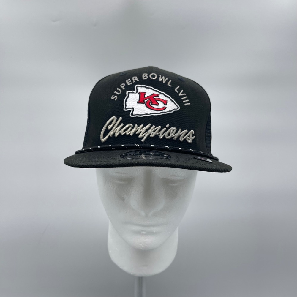 New Era 9FIFTY OSFA Black Kansas City Chiefs Cap Super Bowl LVIII Champions Hat